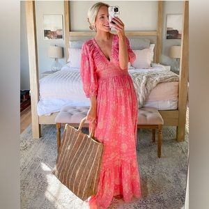 FREE PEOPLE Pink Golden Hour Maxi Dress S
